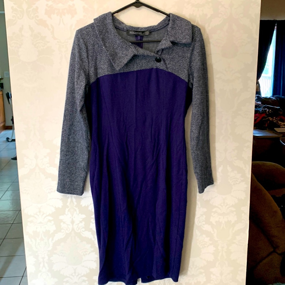 Dark blue sweater dress
